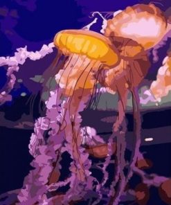 Jellyfish in Sea Paint By Numbers