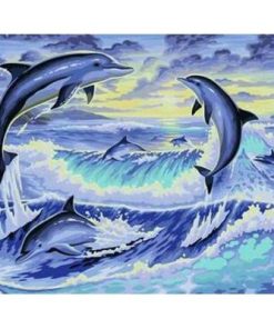 Jumping Dolphins Paint By Numbers