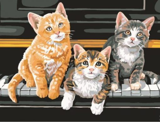 Kittens On Piano Paint By Numbers