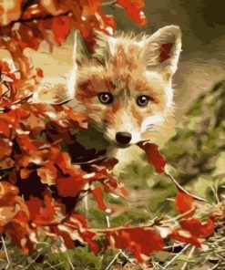 Leaves and Fox Paint By Numbers