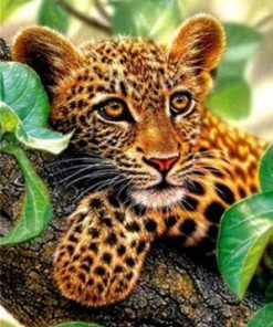 Leopard in Tree Paint By Numbers