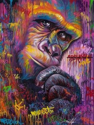 Monkey Graffiti Paint By Numbers