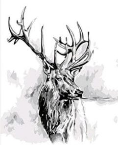 Monochrome Deer Paint By Numbers