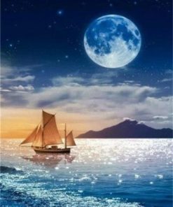 Moon and Sea Paint By Numbers