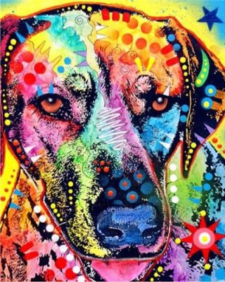 Multicolor Dog Paint By Numbers