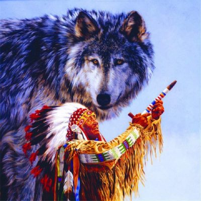 Native Wolf Paint By Numbers