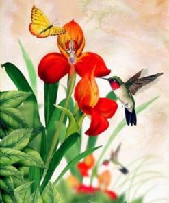 Orchid Birds Paint By Numbers