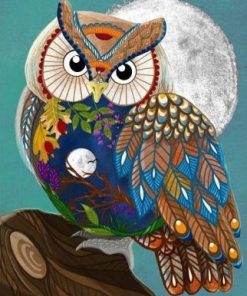 Owl and Moon Paint By Numbers