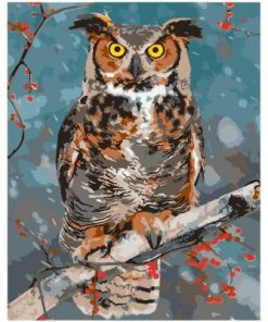 Owl on Branch Paint By Numbers