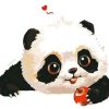 Panda with Apple Paint By Numbers