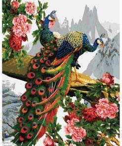 Peacocks In Tree Paint By Numbers