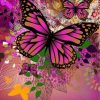 Pink Butterflies Paint By Numbers