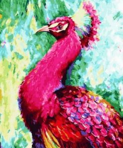 Pink Peacock Paint By Numbers