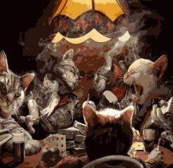 Poker Cats Paint By Numbers