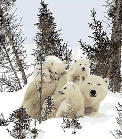 Polar Bear Family Paint By Numbers