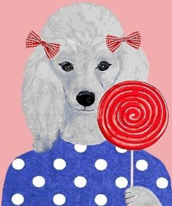 Poodle with Lollipop Paint By Numbers