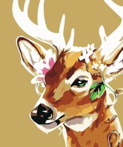 Portrait of Sika Deer paint by numbers