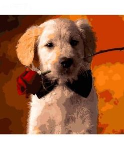 Puppy and Rose Paint By Numbers