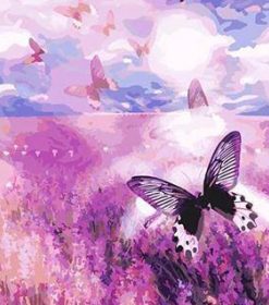 Purple Butterflies Paint By Numbers