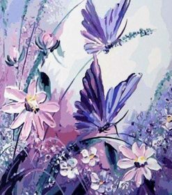 Purple Butterfly Paint By Numbers