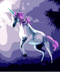 Purple Unicorn Paint By Numbers