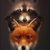 Raccoon and Fox Paint By Numbers