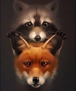 Raccoon and Fox Paint By Numbers