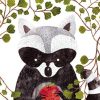 Raccoon and Apples Paint By Numbers