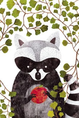 Raccoon and Apples Paint By Numbers