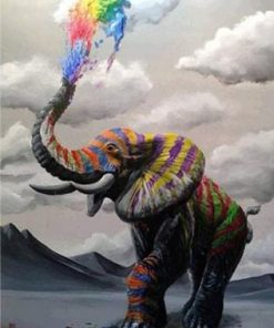 Rainbow Elephant Paint By Numbers