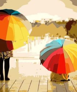 Rainbow Umbrella Paint By Numbers