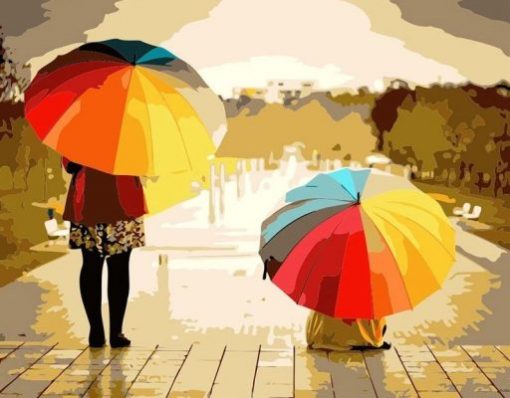 Rainbow Umbrella Paint By Numbers