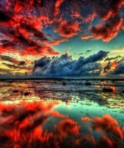 Red Clouds Paint By Numbers