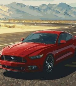 Red Mustang Paint By Numbers