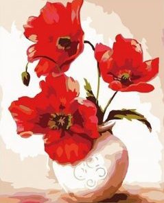 Red Vase Paint By Numbers