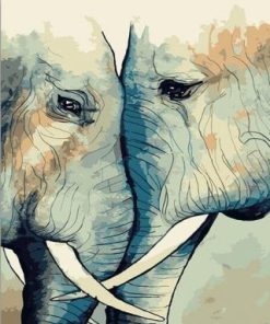 Romantic Elephant Paint By Numbers