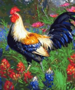 Rooster Flowers Paint By Numbers