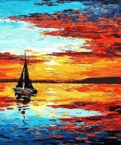 Sailboat on Sunset Paint By Numbers