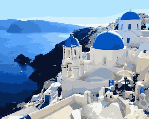 Santorini Sea Paint By Numbers