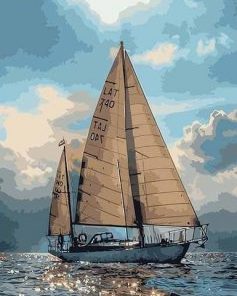 Seascape Sailboat Paint By Numbers