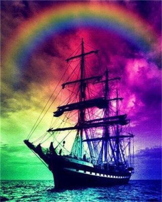 Ship Rainbow Paint By Numbers