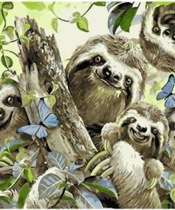 Sloth Selfie Paint By Numbers