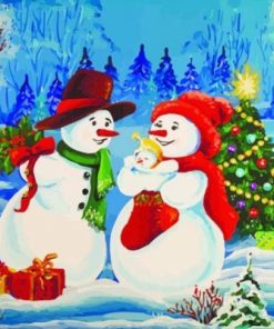 Snowman Family Paint By Numbers