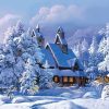 Snowy Cabin Paint By Numbers