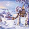 Snowy Village Paint By Numbers