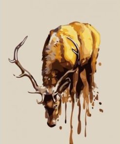 Splashing Deer Paint By Numbers