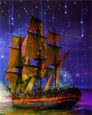 Starry Ships Paint By Numbers