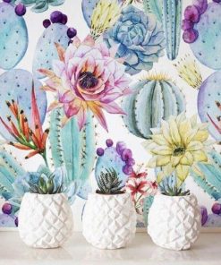 Cactus Flowerpot Paint By Numbers