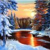 Sunset Snow Paint By Numbers