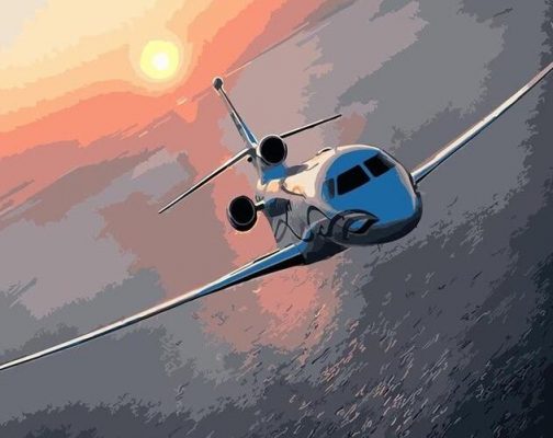 Sunset Plane Paint By Numbers